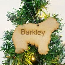 OLD ENGLISH SHEEPDOG Wooden Christmas Tree Ornament engraved with your Dog name